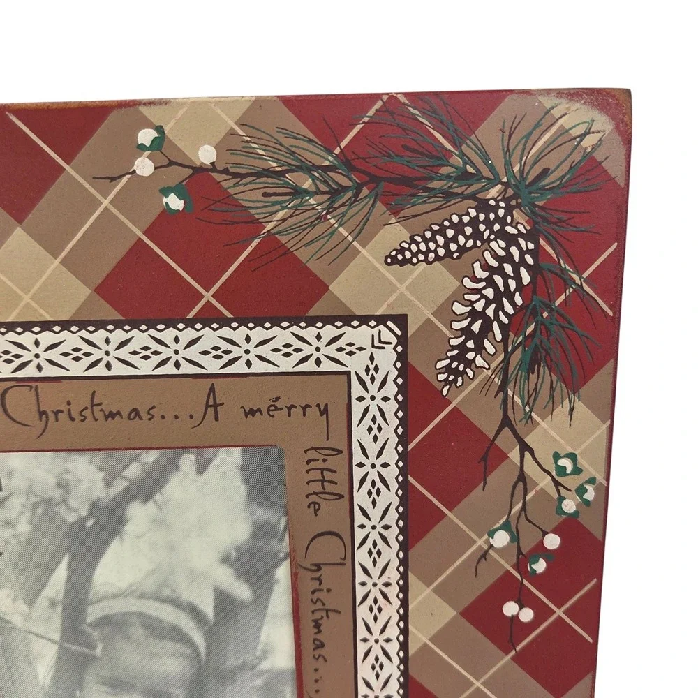 Danielson Designs Holiday Picture Frame Christmas Decor Red Ageworn Table Wall